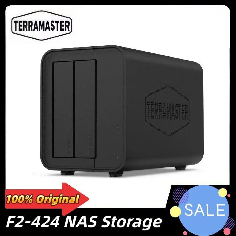 TERRAMASTER F2-424 NAS Storage 2 отсека — четырехъядерный процессор N95, оперативная память DDR5 8 ГБ, порт 2,5 ГБE x 2, сетевое хранилище (без дисплея) Хранение данных