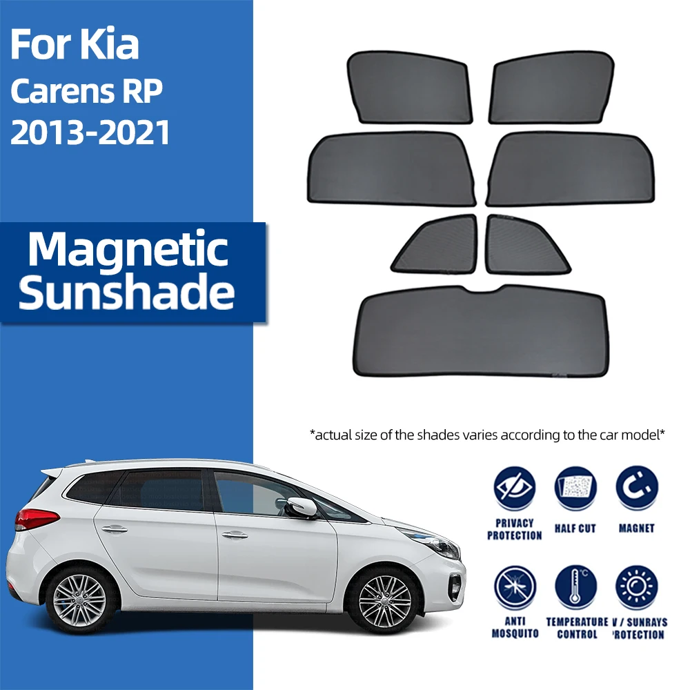 Для Kia Carens Rondo RP 2013-2021 Магнитный автомобильный солнцезащитный козырек на лобовое стекло, шторка на заднее боковое детское окно, солнцезащитный козырек