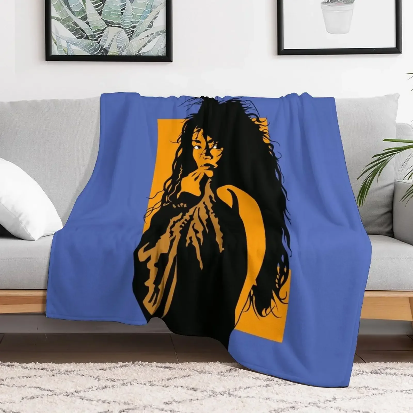 Jody Watley, вырезанная бумага на борту, 15 x 20, 2013, пледы, большой гигантский диван, декоративные одинарные одеяла