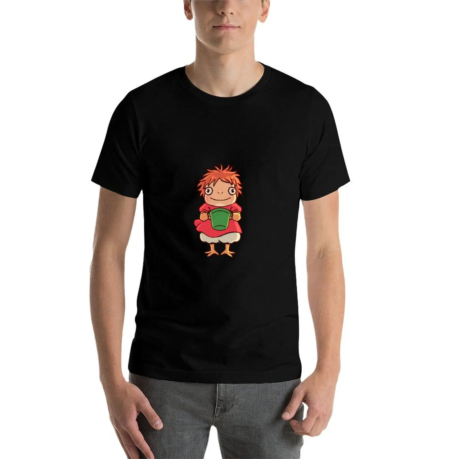 Фото Футболка Ponyo Ghibli Studio, футболки с аниме, быстросохнущая футболка с фигурками аниме для мужчин №4