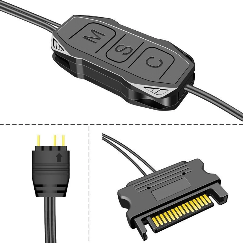 Фото Адаптер контроллера с RGB-подсветкой, 5 В, 3 контакта на SATA AURA ARGB №3