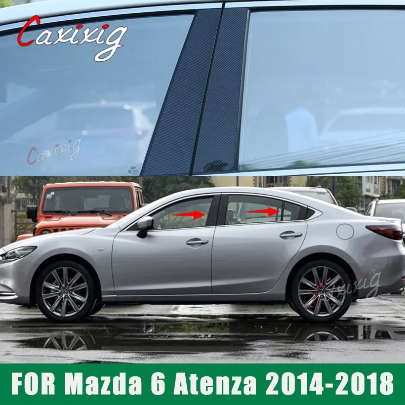 Стиль углеродного волокна, 10 шт., накладка на окно, накладка для Mazda 6 Atenza 2014-2018), BC Kolom Stiker