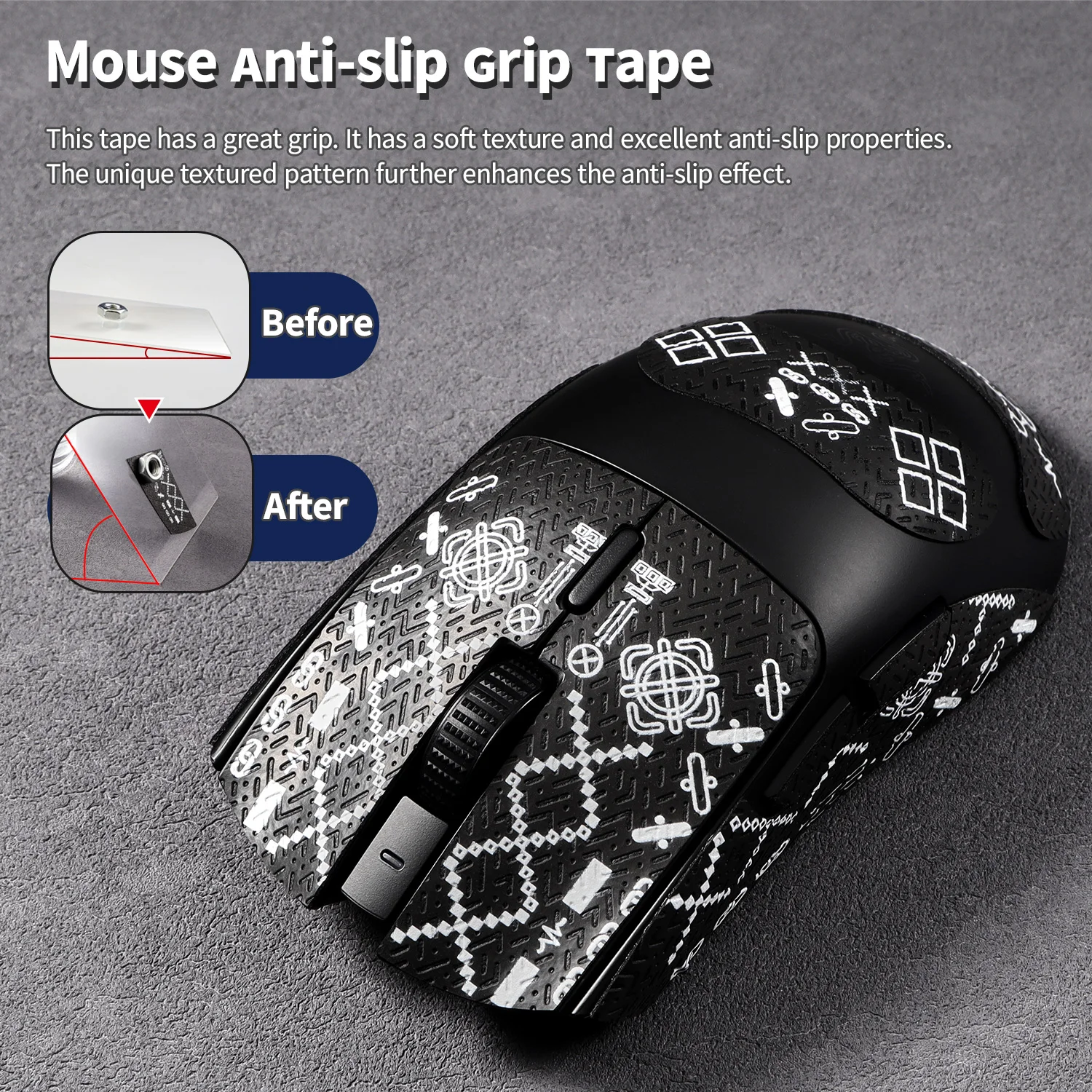 Фото Липкая лента для мыши, наклейка для Razer Viper V3 HyperSpeed Mouse, противоскользящая, самоклеящаяся, устойчивая к поту №4