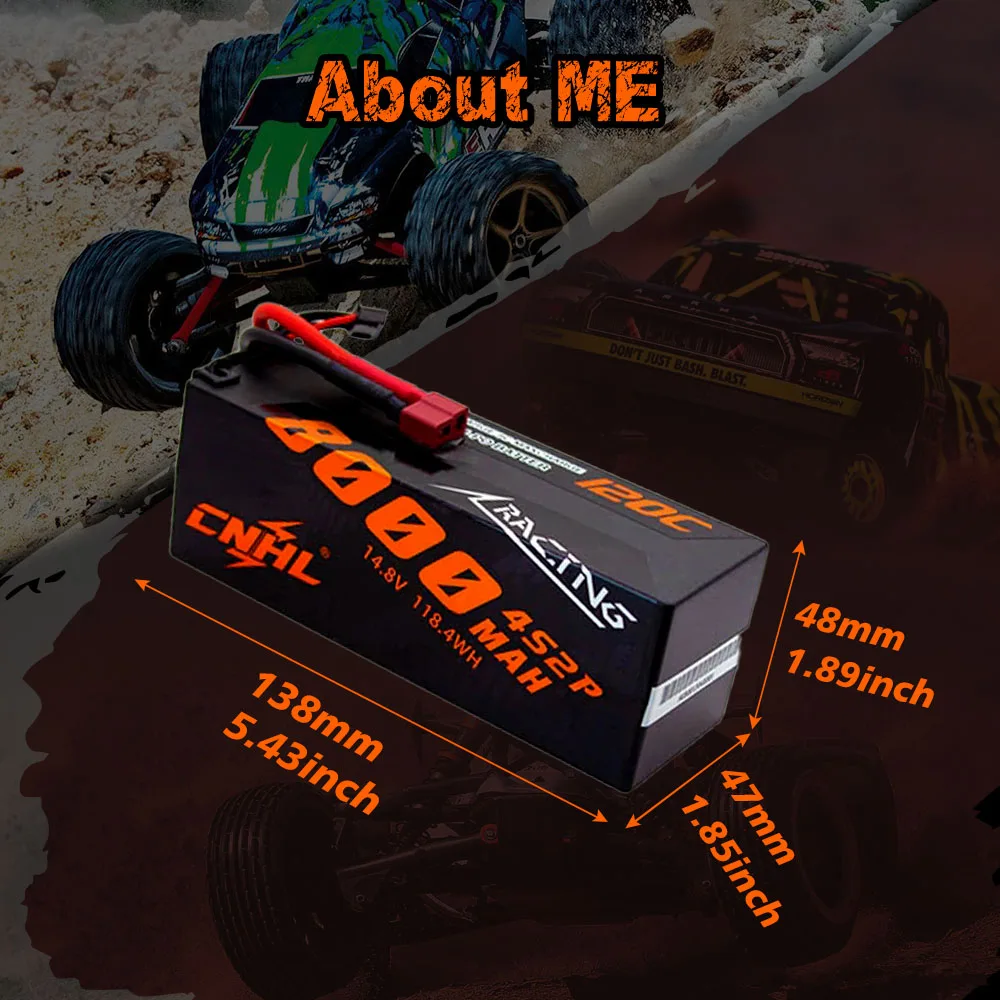 Фото CNHL 4S 14,8 V литий-полимерный аккумулятор 8000mAh 120C серии Racing HardCase с T Dean EC5 для радиоуправляемого автомобиля лодки автомобиля грузовика Багги транспортных средств №3