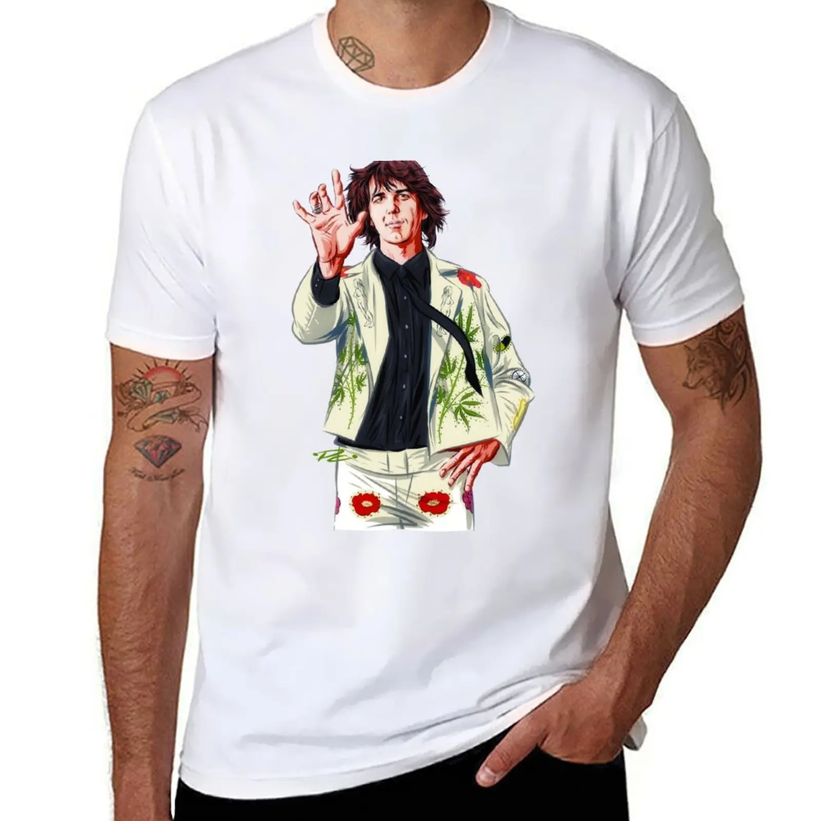 Gram Parsons - футболка с иллюстрацией Paul Cemmick, мужские футболки для мужчин, мужская футболка, хлопковая футболка высокого качества
