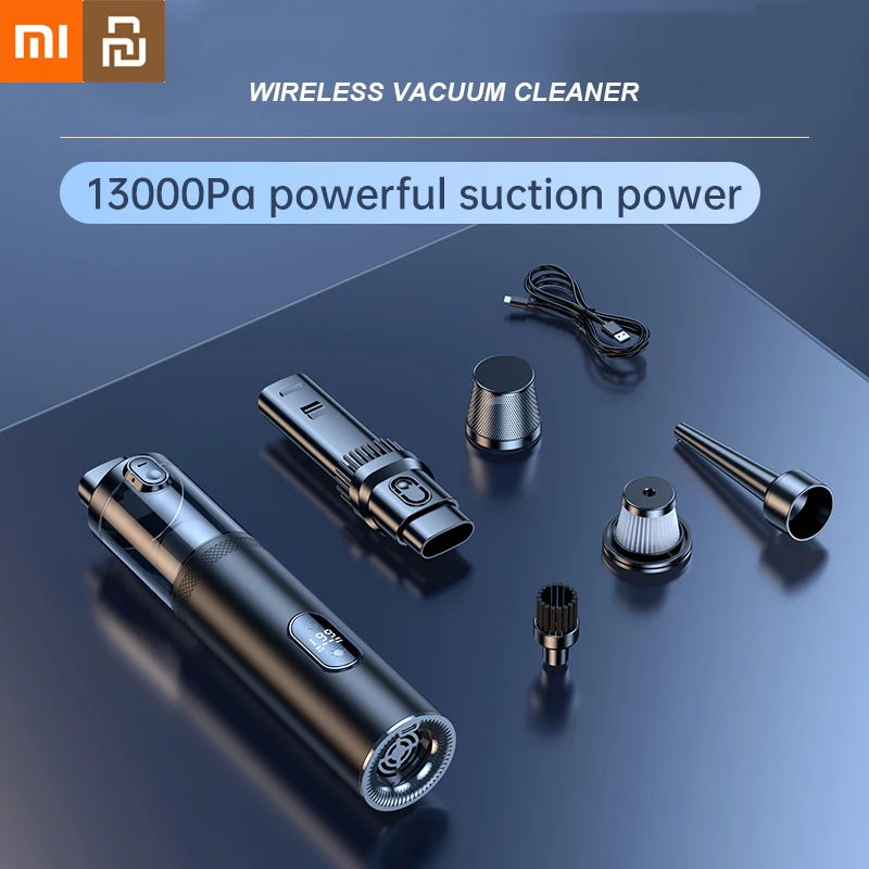Беспроводной ручной пылесос Xiaomi Youpin 13000 ПА с цифровым дисплеем, портативный, отличное всасывание, со светодиодной лампой и фильтром, домашний инструмент, Новинка