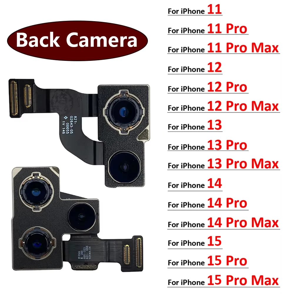 Новый гибкий кабель задней большой камеры для iPhone 11, 12, 13, 14, 15, Pro Max Plus, запасные части для мини-винтовой камеры