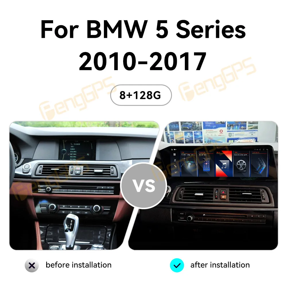 Фото Автомобильная Мультимедийная система, проигрыватель на Android 13, с GPS, Wi-Fi, для BMW 5 Series, F10, F11, 520i, 525i, 528i, Carplay 4G, LTE, 14,5 дюйма №2