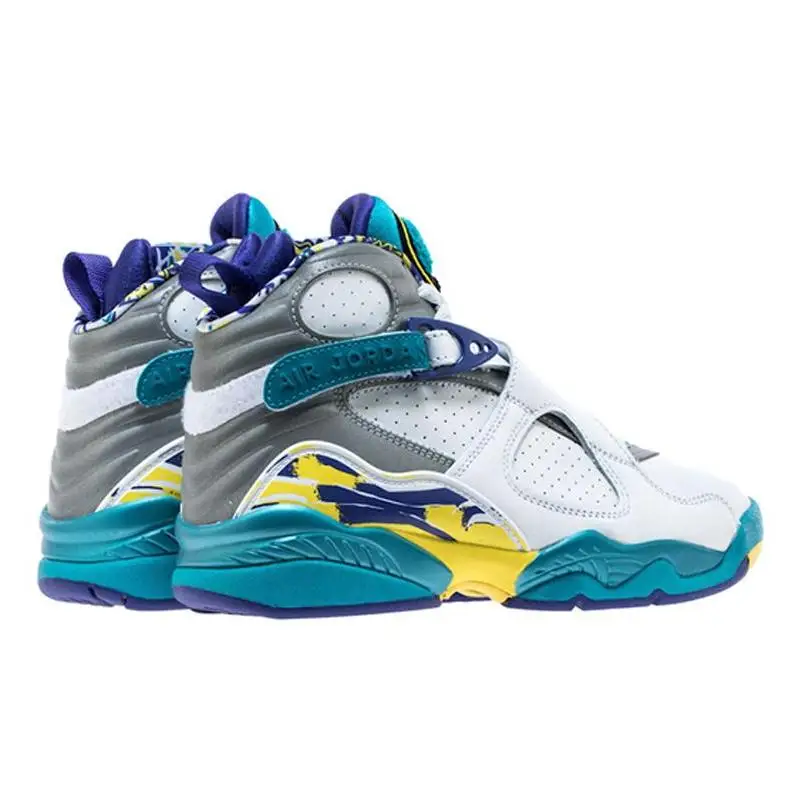 Фото Женские кроссовки Nike Jordan 8 Retro White Aqua 2019 №3