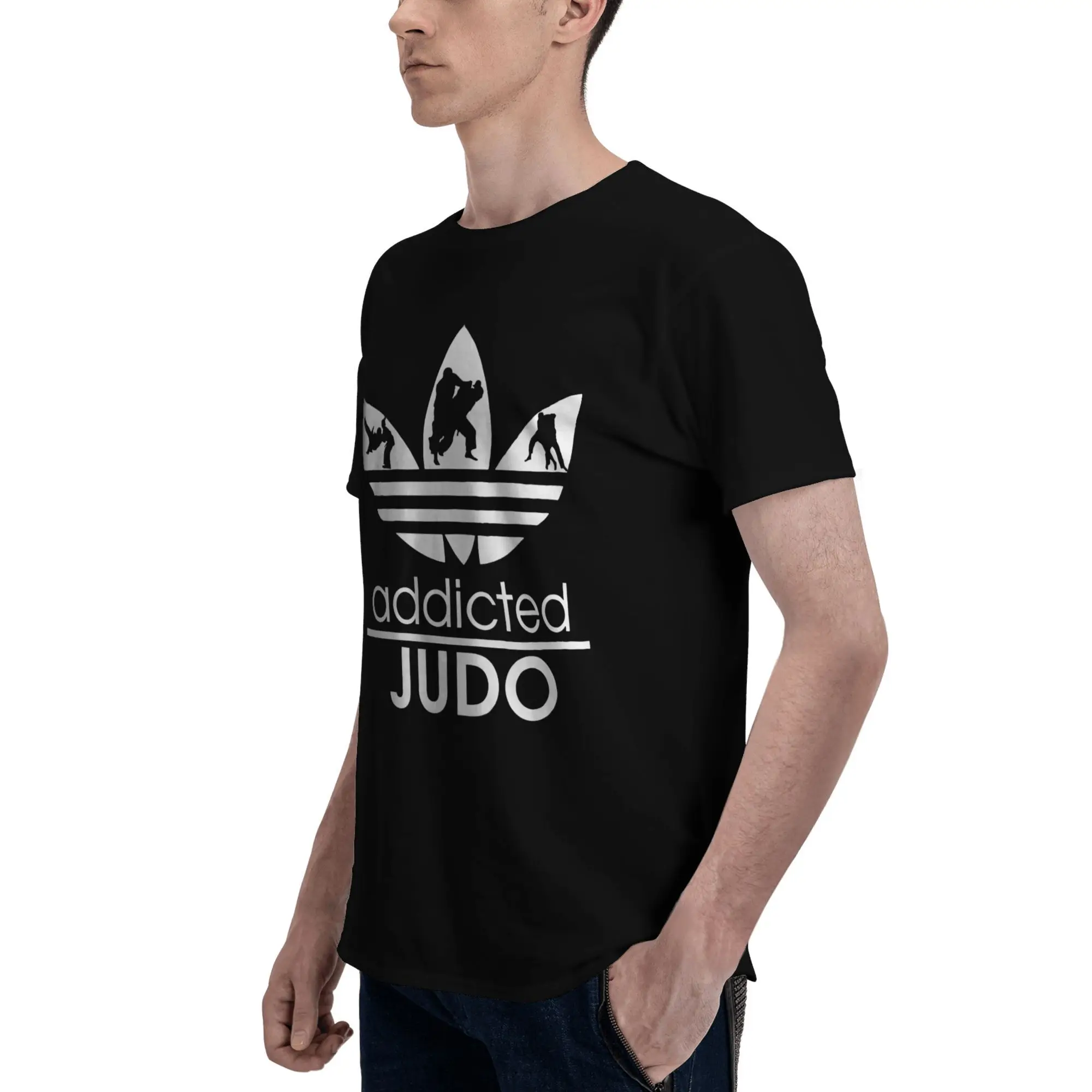 Фото Judo Addicted Роскошная мужская дизайнерская одежда y2k Ретро футболка с 3D принтом Хлопковые повседневные топы с круглым вырезом на заказ Мужская короткая футболка №5
