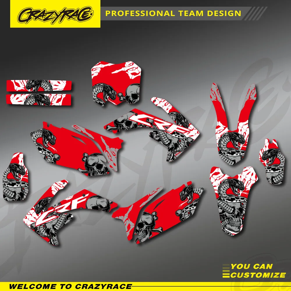 Для Honda CRF250 CRF 250 2010-2013 CRF450 CRF 450 2009 2010-2012 индивидуальный обтекатель мотоцикла графический фон наклейки наклейки Украшения, очистка и защита