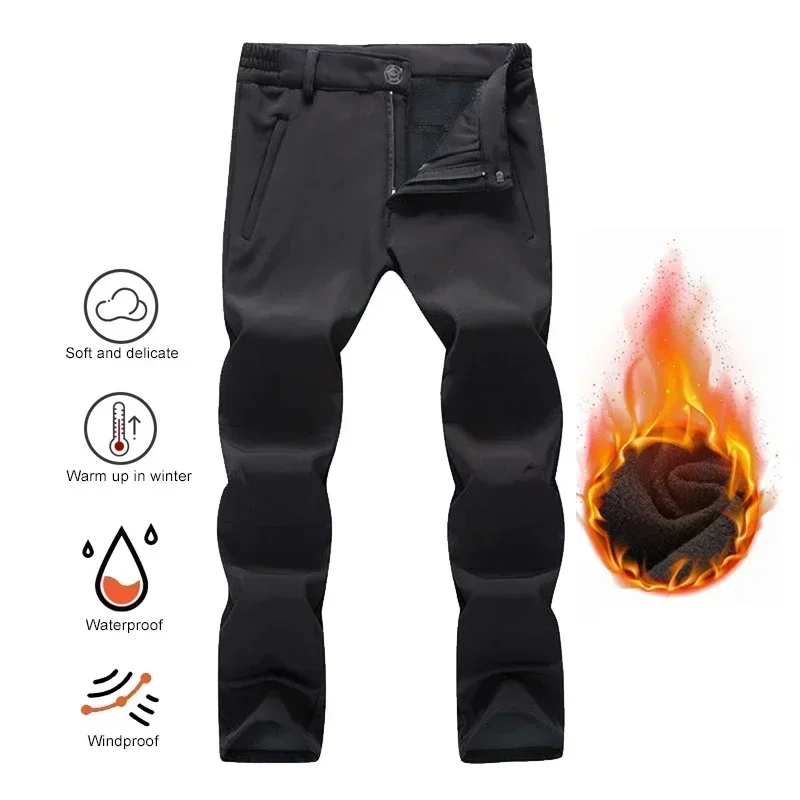 Фото 5XL Gift Belt Winter Outdoor Sports Training Tactical Pants Men Softshell Fleece Workwear Waterproof Cargo Trousers Work Jogger №3