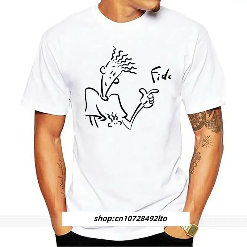 Фото Футболка Fido Dido мужская с принтом Fido Dido, хлопковая пляжная рубашка с коротким рукавом, милая, 6xl №1