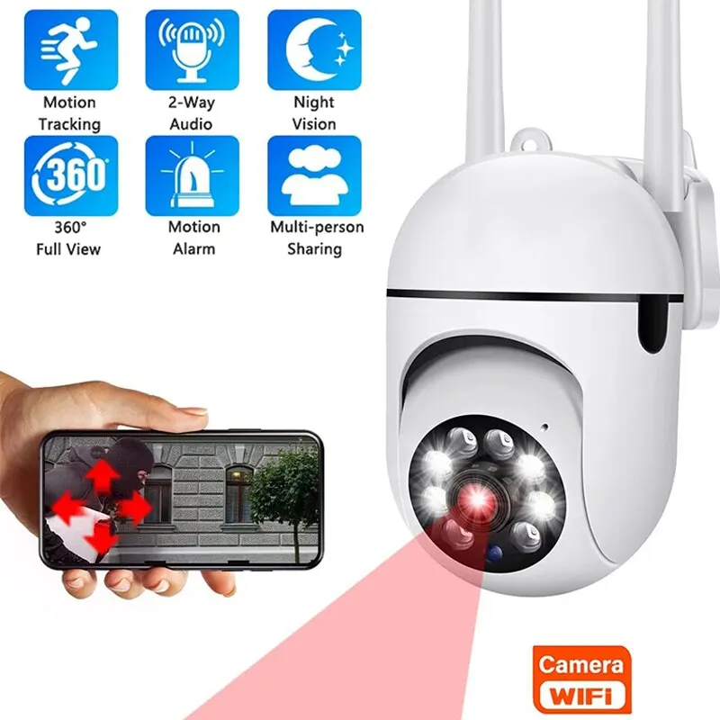 Камера наблюдения наружная 4X цифровой зум AI человека слежения Wifi IP камера ночного видения PTZ CCTV монитор безопасности аудио камера