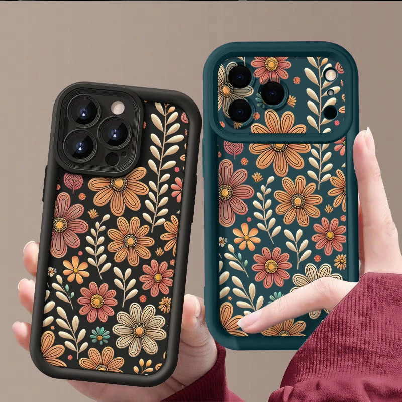 Чехол из ТПУ с мультяшными цветами для iPhone 17 16e 15 16 Pro Max 14 16 Plus для iPhone Air 13 12 Pro Max 11, мягкий силиконовый чехол для телефона (art.: 3920d1df262eb) - 3920d1df262eb