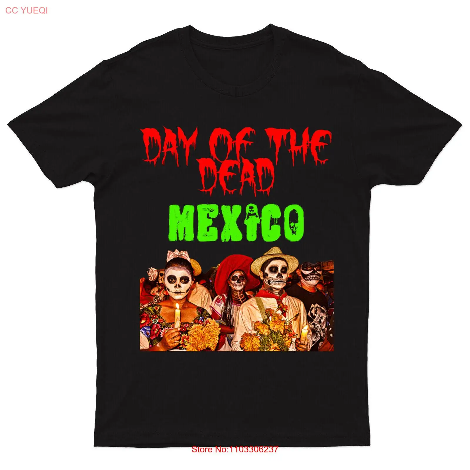 Мексиканская футболка Day Of The Dead с сахарным черепом, готическая # В # DD111