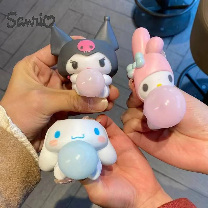 Милый Sanrio My Melody Kuromi, медленно восстанавливающая форму игрушка, кавайный Коричный фиджет, выдувающий пузыри, снятие стресса для взрослых, сенсорные подарки