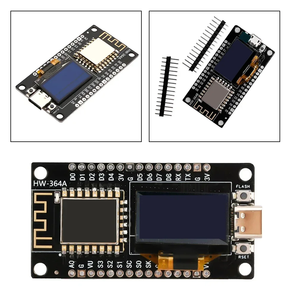 Макетная плата NodeMCU ESP-8266 с 0,96-дюймовым OLED-дисплеем, модуль драйвера CH-340 для программирования Arduino IDEMicropython (art.: 3920c9cfad8d1) - 3920c9cfad8d1