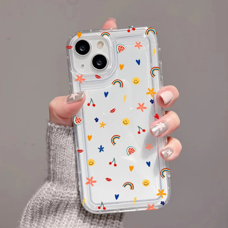 Чехол для телефона с дизайном улыбающегося лица для iPhone 17 16 15 14 Pro Max 13 12 11 XS XR 7 8 Plus 16e 17 Air Transparent Bumper Cover (art.: 3920cd1291f31) - 3920cd1291f31