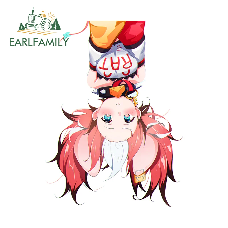 EARLFAMILY 13 см X 9,6 см для Vtuber Hakos, милые наклейки на автомобиль с открытым глазом вверх и вниз, граффити, индивидуальные наклейки, устойчивые к царапинам Декор