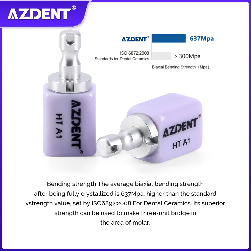 5 шт./кор., стоматологические дисиликатные литиевые AZDENT C14, стеклянные керамические блоки HT/LT для CAD CAM, керамическая фрезерная система, коронка, стоматологическая лаборатория