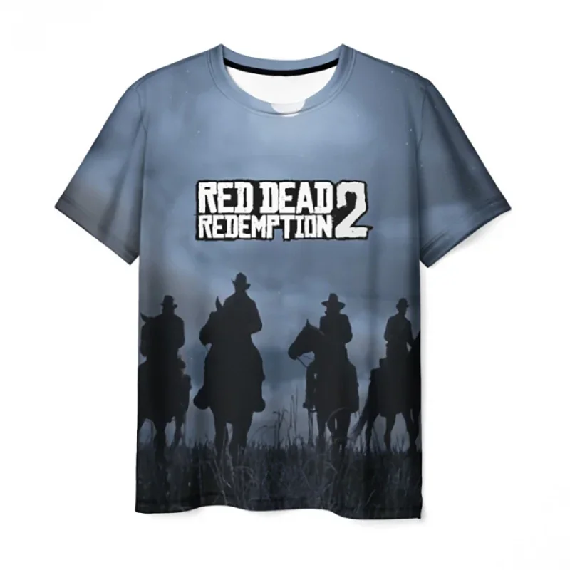 Фото Новые летние футболки Red Dead Redemption с 3D принтом для мужчин и женщин, модная футболка большого размера с короткими рукавами, детские футболки, топы, одежда №4