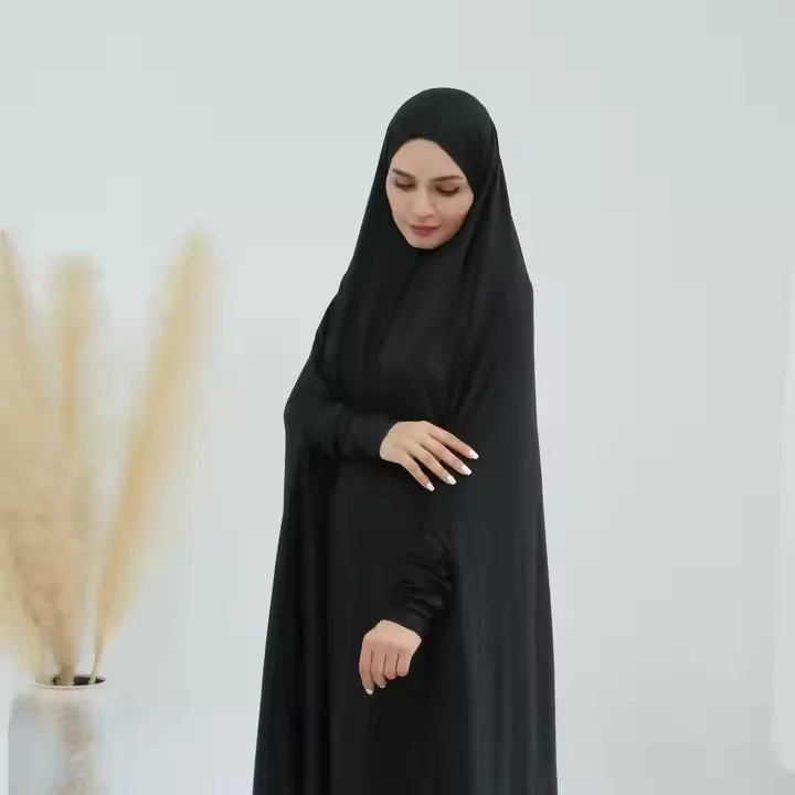 Фото Ид Джеллаба с капюшоном Хиimar Хиджаб Kebaya Абая Мусульманская женская молитвенная одежда Платье Турция Арабский кафтан Дубай Кафтан Рамадан Джалабия №2