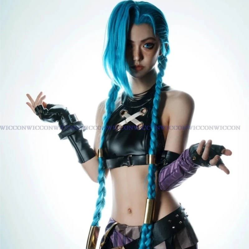 Jinx Косплей Костюм Аниме LOL Jinx Arcane Косплей Униформа Одежда Хэллоуин Карнавальный Костюм Индивидуальный Костюм Хэллоуина