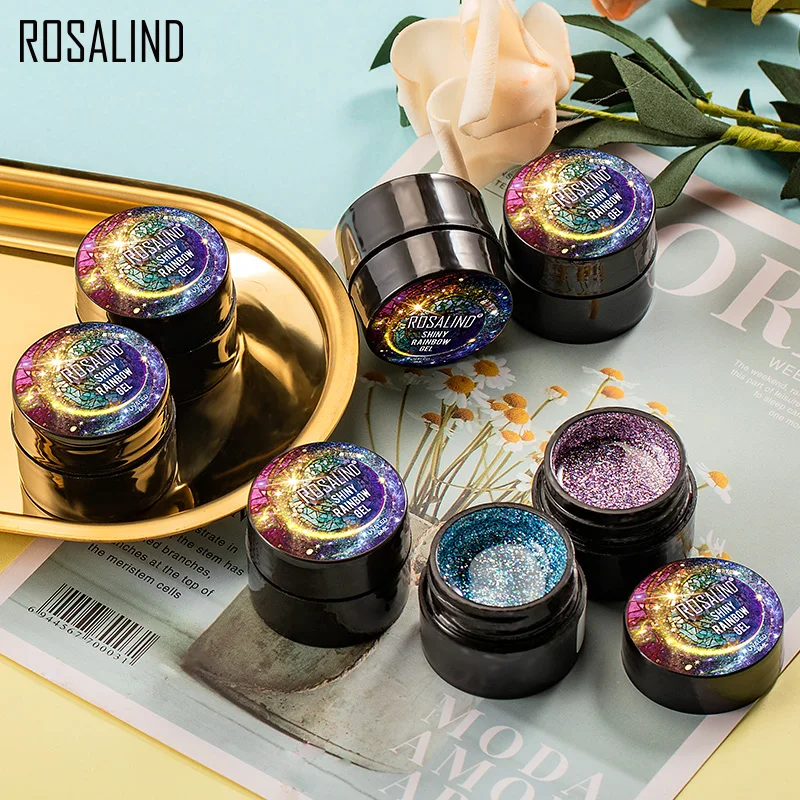 Фото ROSALIND набор гель-лаков для ногтей блестящая Платина для ногтей Маникюрный гель для ногтей УФ Гель-лак цвета верхнее Базовое покрытие праймер... №5