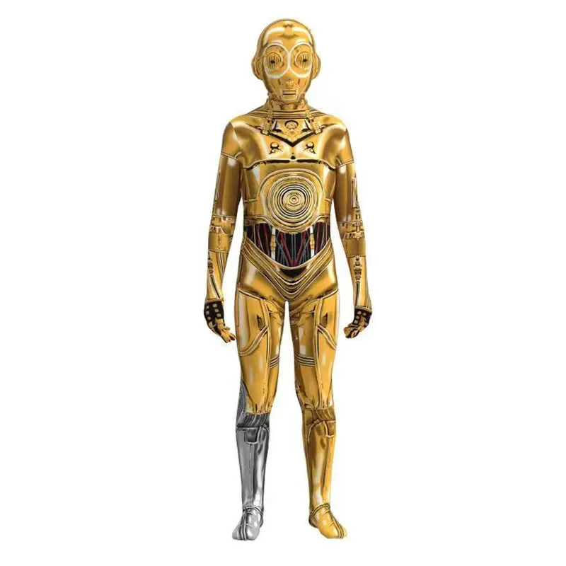 Фото C-3PO Костюм робота Хэллоуин Косплей Прозрачный протокол Маска дроида Комбинезон для взрослых и детей Боди; 3,k8't, №2