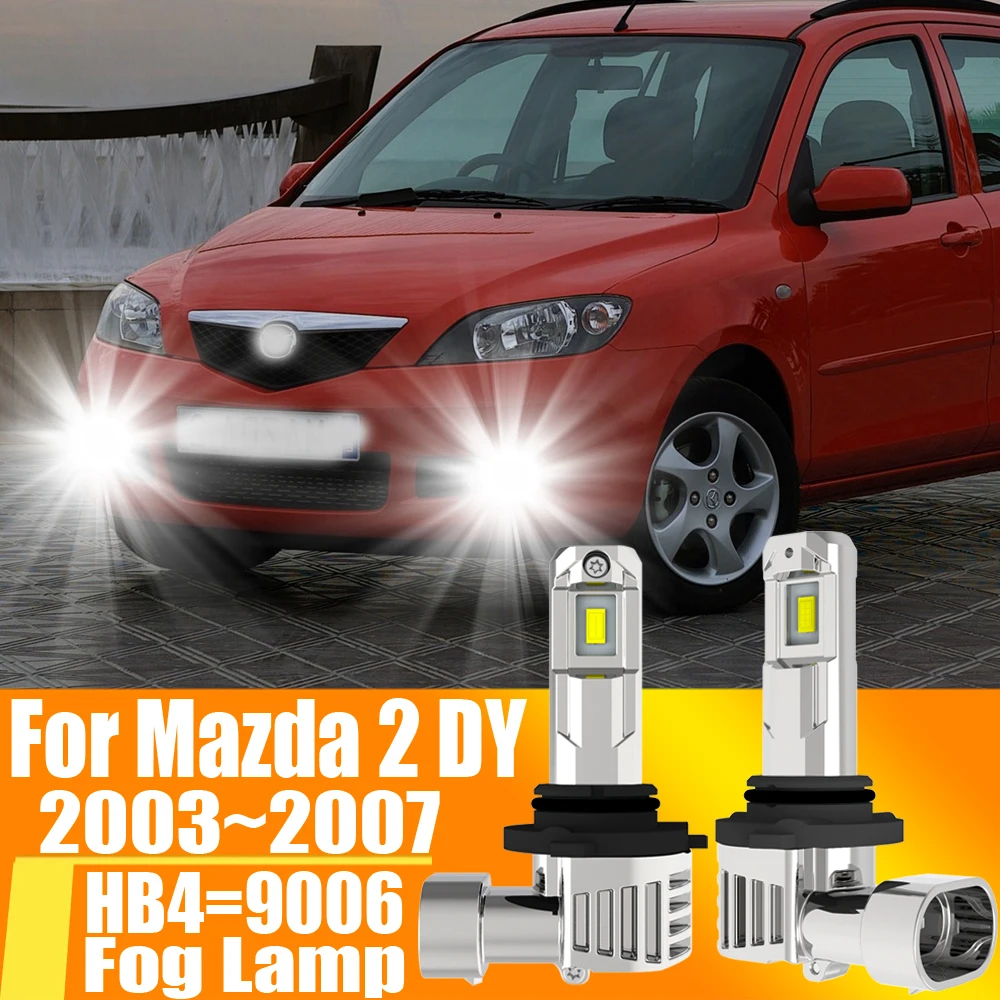 2 шт. HB4 9006 светодиодные противотуманные фары Canbu автомобильная лампа высокой мощности 6000K ксеноновые белые фары диодная лампа 12 В 55 Вт для Mazda 2 DY 2003 ~ 2007