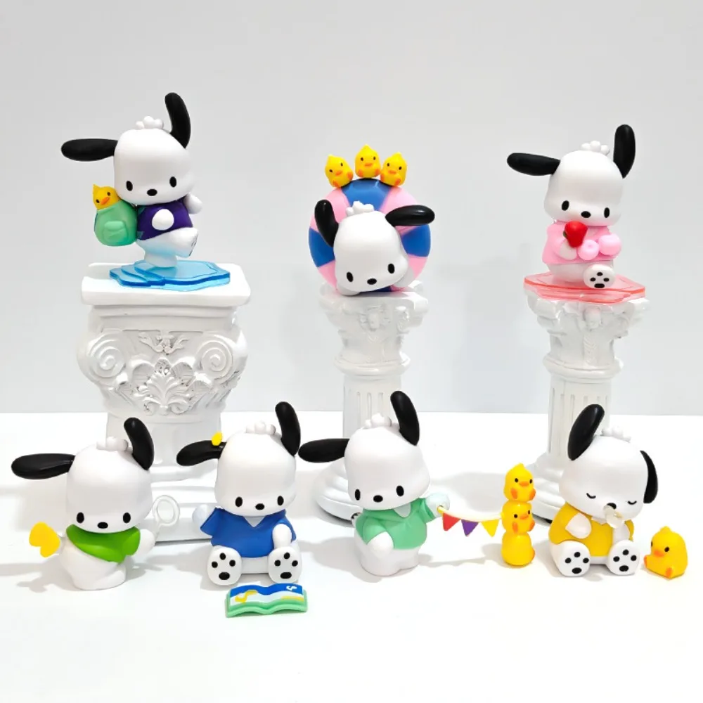 Kawaii Sanrio Pochacco Hippers After School Series Аниме Фигурки Декор дома и автомобиля Детские игрушки-куклы Тайный подарок Слепая коробка