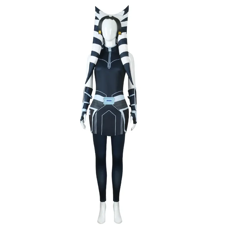 Фото SW Ahsoka Tano Косплей Костюм для взрослых и детей Топ и штаны со шляпой Полный комплект Хэллоуин Маскарад Карнавальная вечеринка Наряды №2