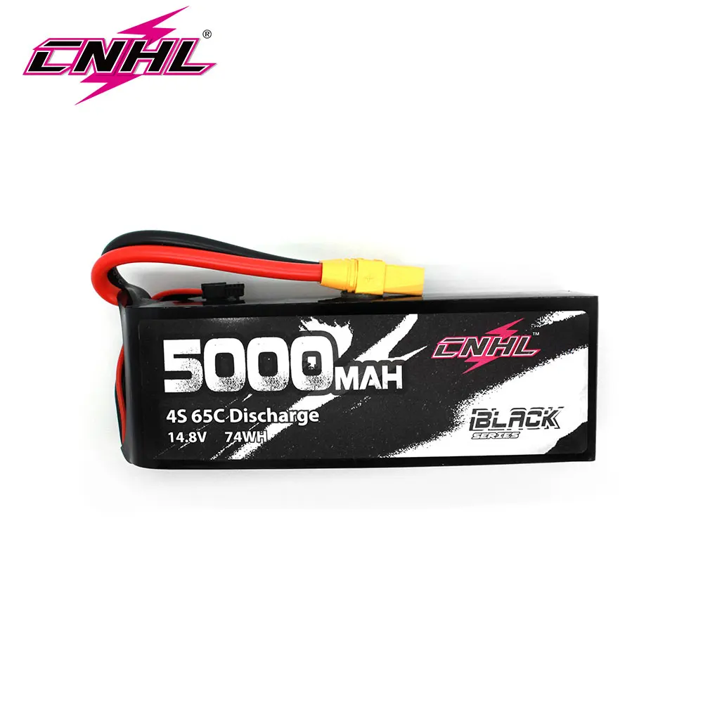 Фото Аккумулятор CNHL 14,8 в Φ Lipo 5000 мАч 65C черная серия с разъемом XT90 для самолета вертолета автомобиля лодки транспортного средства Truggy Speedrun №1