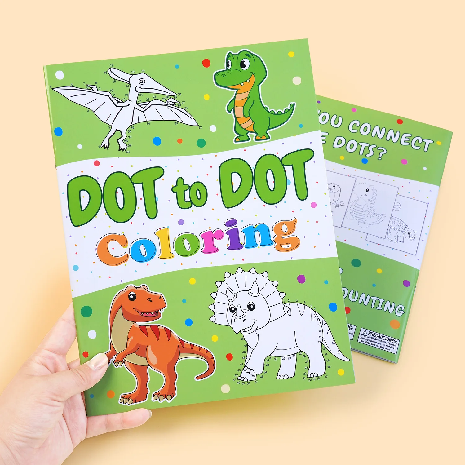 Фото Книга для занятий Jumbo Dot To Dot and Draw 2-в-1 — книга для занятий подключением точек для создания динозавров, слесок, раскрасок и подсчетов №2