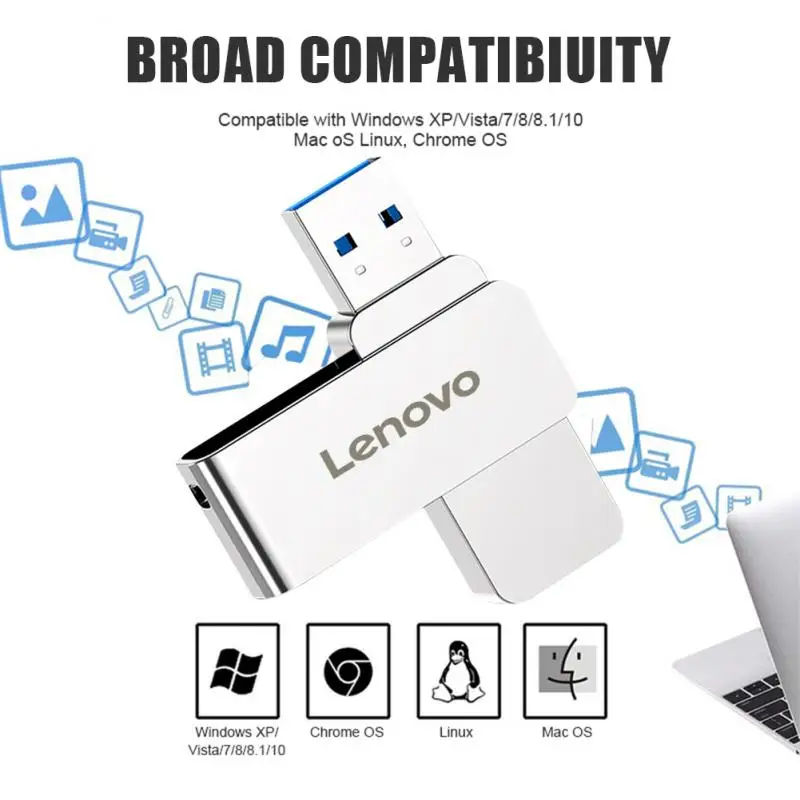 Фото USB-флеш-накопитель Lenovo, портативный флеш-накопитель USB 3,0 OTG, высокоскоростной USB-накопитель объемом 8 ТБ, 16 Тб, флэш-память USB, подарок, бесплатный Пользовательский логотип №5
