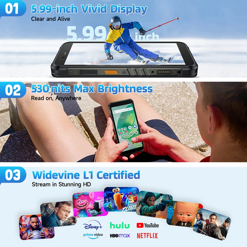 Фото 【Мировая премьера】Прочный телефон Ulefone RugKing 4G Android 15 до 16 ГБ + 256 ГБ водонепроницаемый смартфон 9600 мАч NFC глобальная версия №4