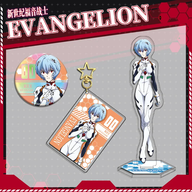Фото Акриловая подставка из ЭВА, Аянами Рей, фигурка, дисплей, неоновая Genesis Evangelion, коллекция аниме-товаров, брелок Asuka, значок Ikari Shinji №5