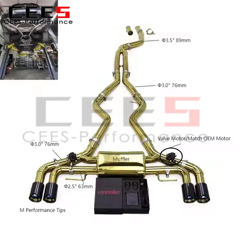 Фото Cees Valvetronic Catback выхлопная труба для BMW M340i/M440i G20 B58 3.0T 2017-2023, высокопроизводительный глушитель выхлопной трубы автомобиля №4