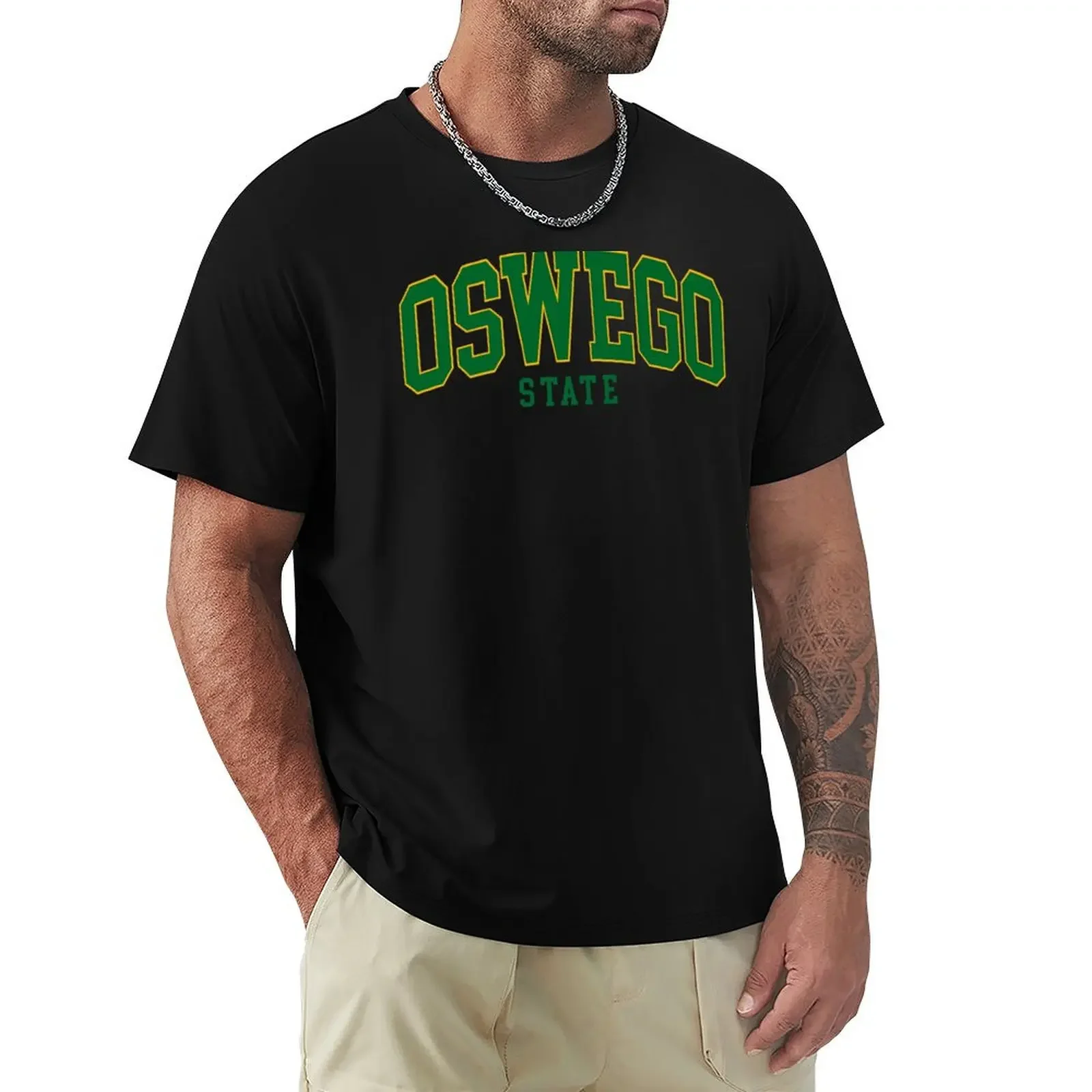 Suny oswego - футболка с шрифтом колледжа, блузка, быстросохнущие заготовки, мужские футболки высокого качества
