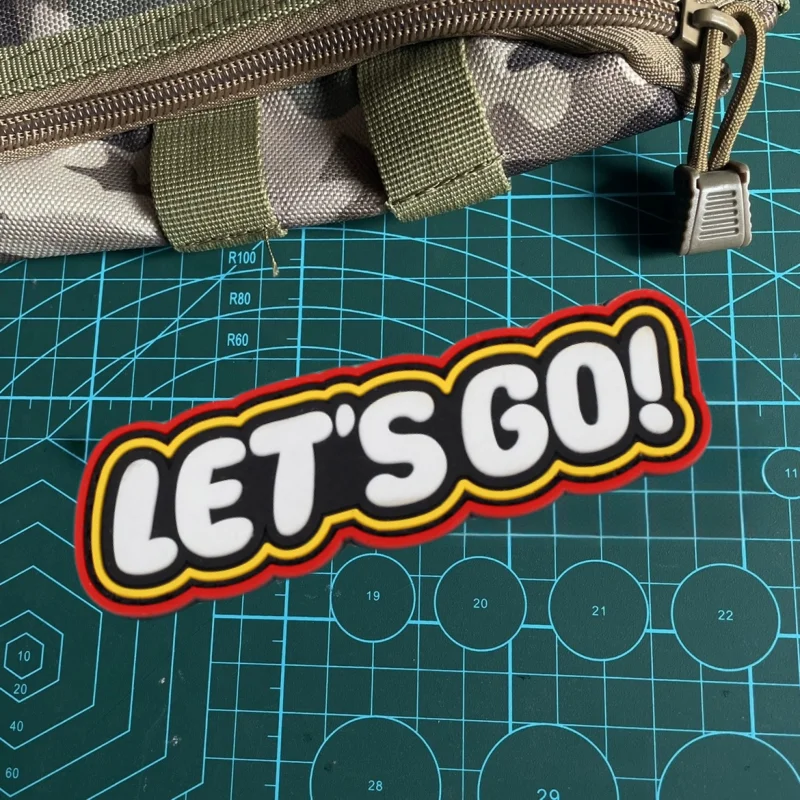 LET'S GO светящиеся в темноте нашивки из ПВХ, эмблема на липучке, уличный значок с буквой, моральный значок, военная повязка на руку, тактический рюкзак, наклейки