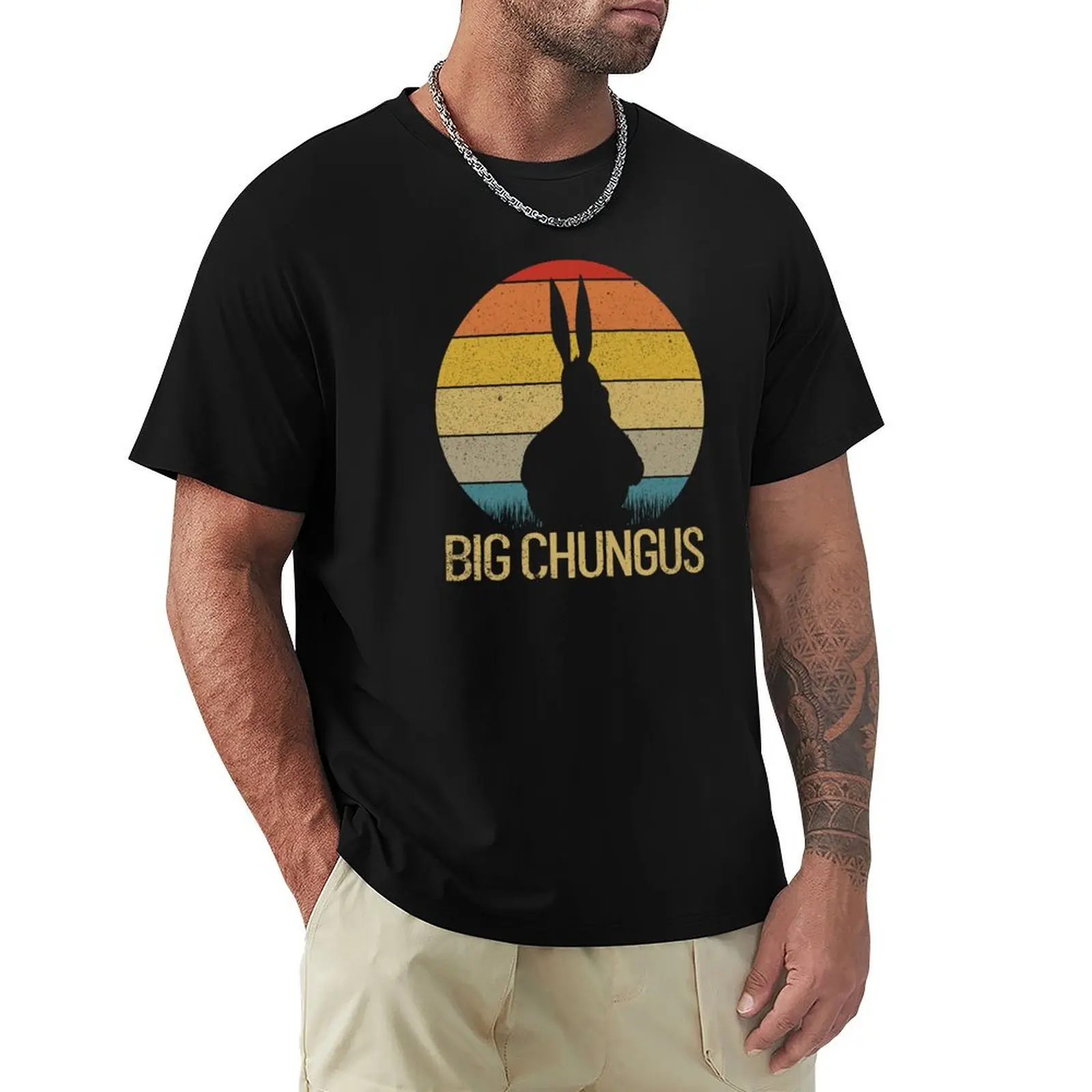 Футболка Big Chungus Retro Sunset Vintage Dank Meme Big Chungus Gear Louboutins, летняя одежда, футболки для мужчин