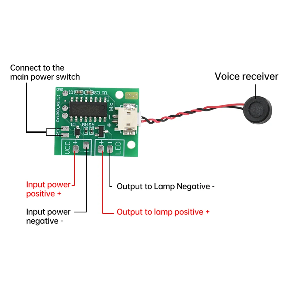 Фото DC 3V-5V DIY модуль звукового чипа AI автономный голосовой переключатель плата управления ночник плата драйвера цепи управления звуком №5