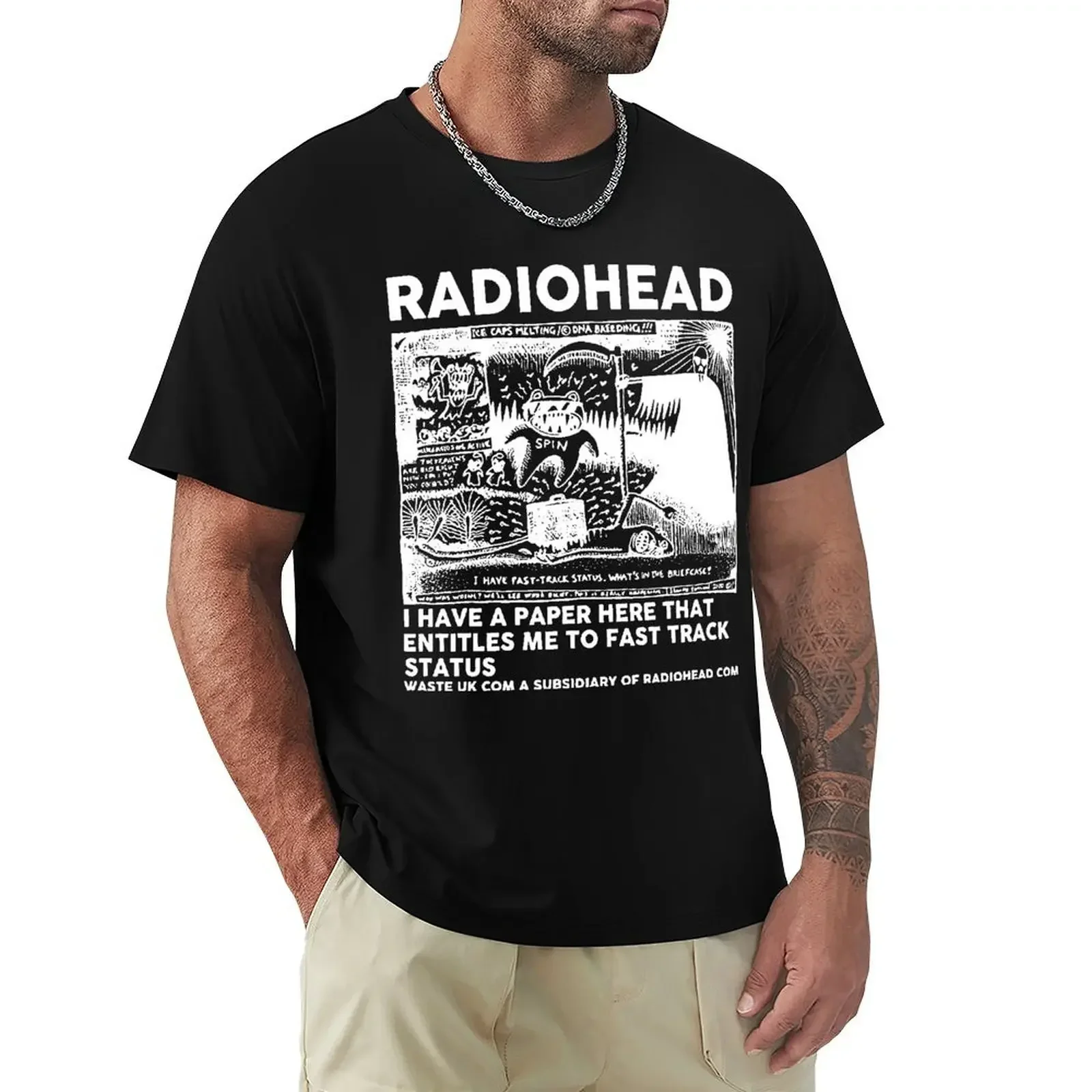 Футболка NEU Radiohead North America Tour 2025, мужская футболка с концертом, мужская базовая футболка с коротким рукавом
