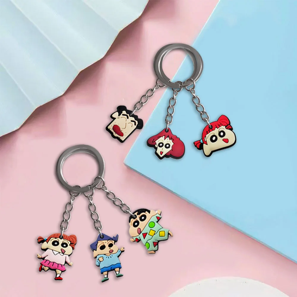 Фото Crayon Shin-chan мультфильм аниме ПВХ Куклы автомобили брелок Подвеска для мужчин и женщин универсальные декоративные изделия Аксессуары подарок №4