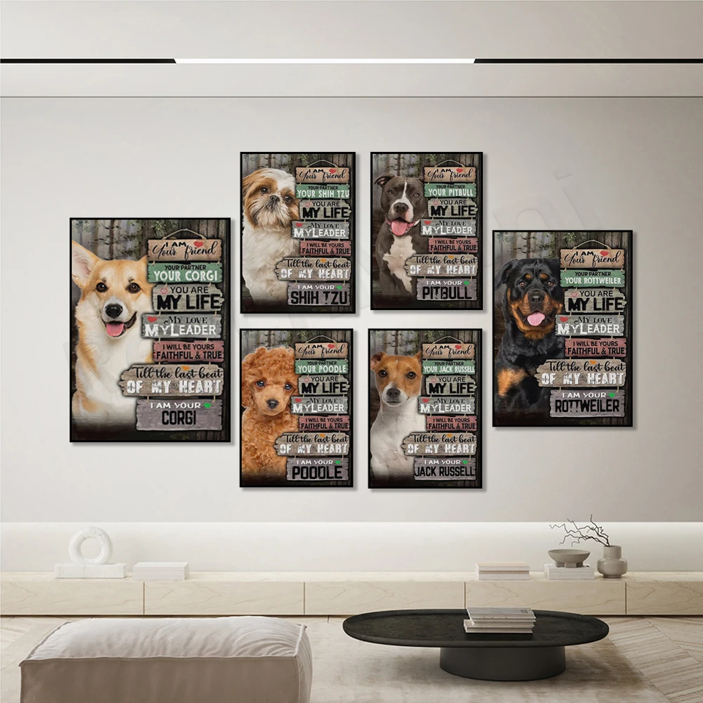 Постер «Я ваш Джек Рассел», shih tzu, бордер колли, бульдог, корги, доберман, золотой, бульдог, пудель, Ротвейлер love dog