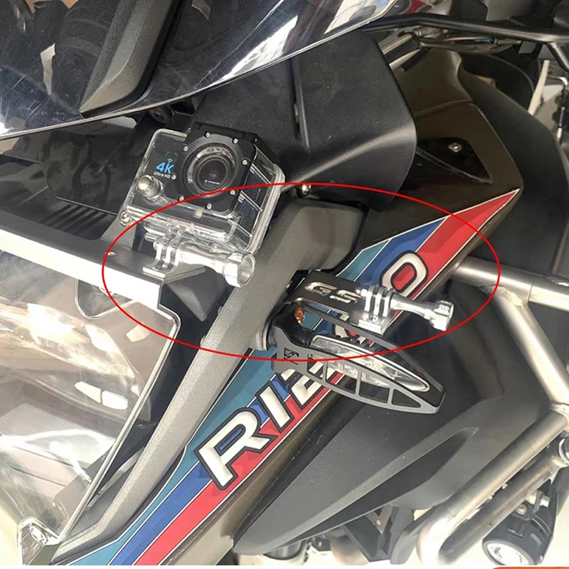 Фото Для BMW F800GS F700GS F650GS F800 GS 2013-2017 аксессуары для мотоциклов с ЧПУ, передний левый кронштейн для камеры, кронштейн для крепления Gopro №2