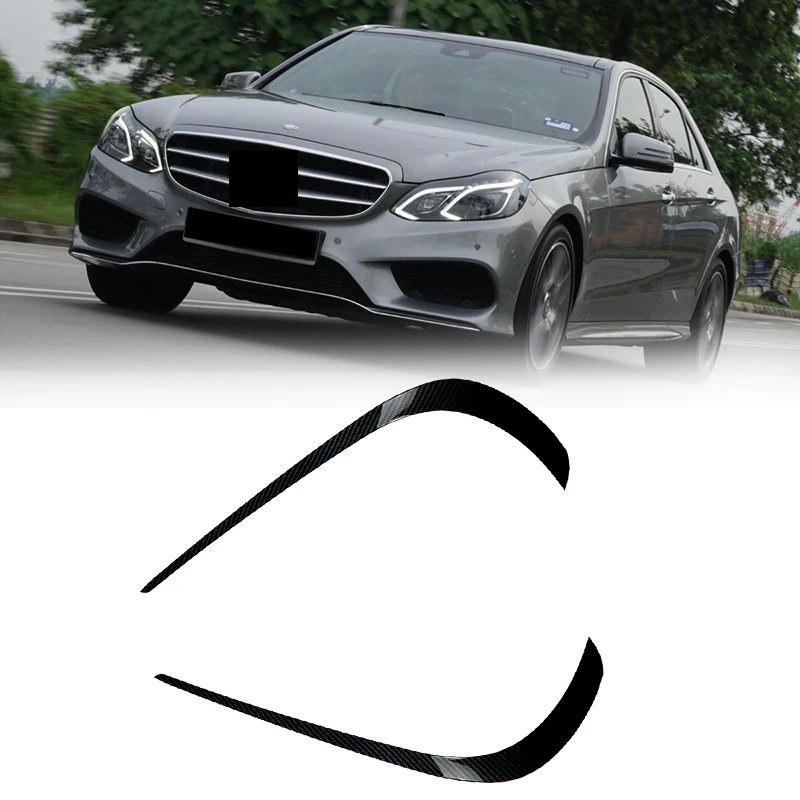 Фото Передний бампер, спойлер, противотуманная фрикционная утка для Mercedes-Benz E-Class W212 Facelift 2013-2015, углеродное волокно №5