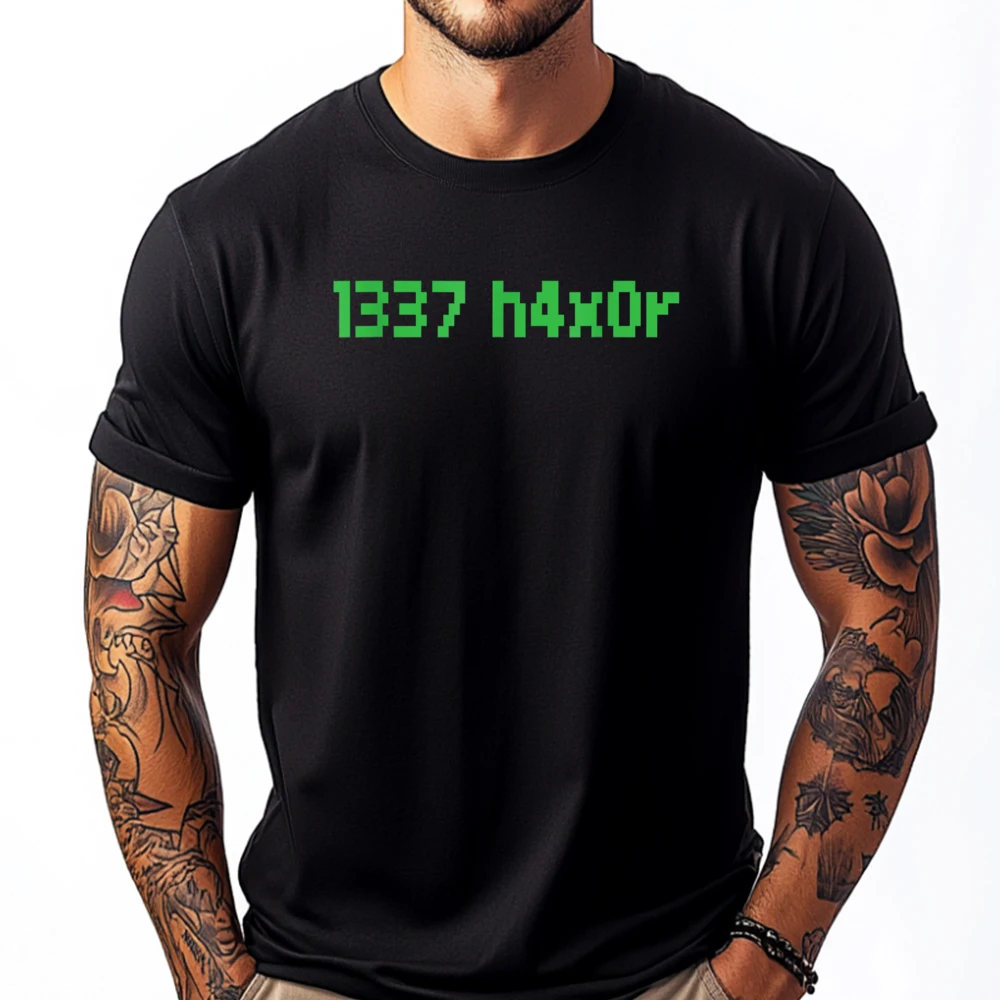 1337 H4x0r Leet компьютерный хакер программист забавные футболки мужские подарки Пасхальный день графические футболки для отдыха