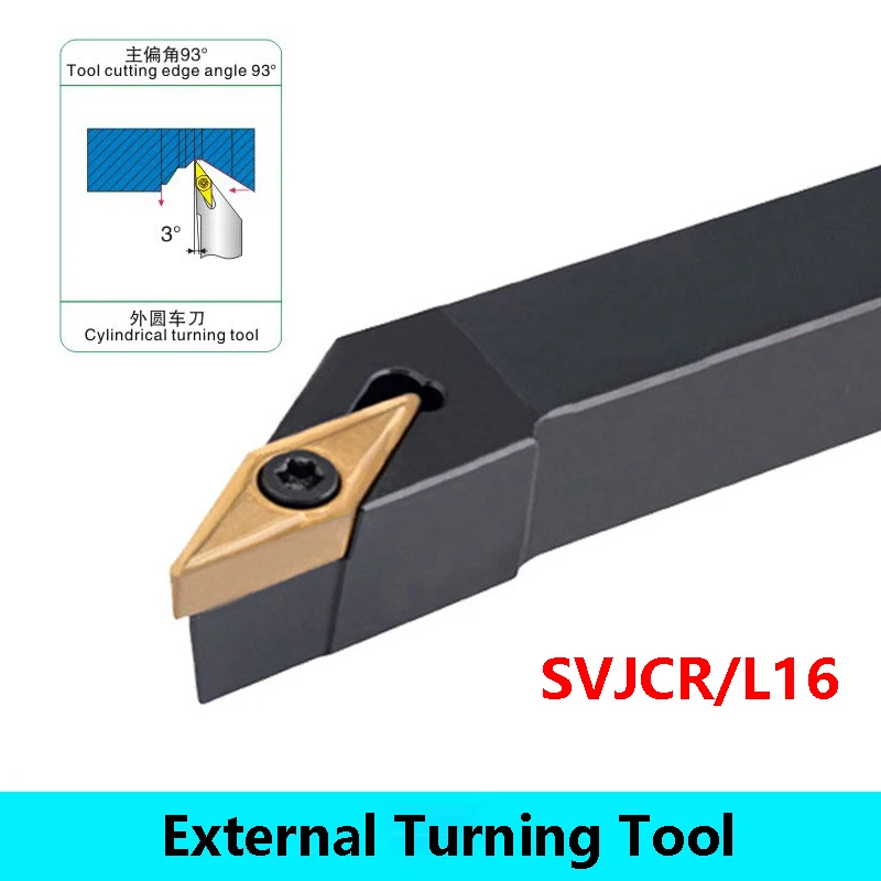 Внешний токарный инструмент, поджатие SVJCR1616H16 SVJCR2020K16 SVJCR2525M16 SVJCR SVJCL со вставками VCMT